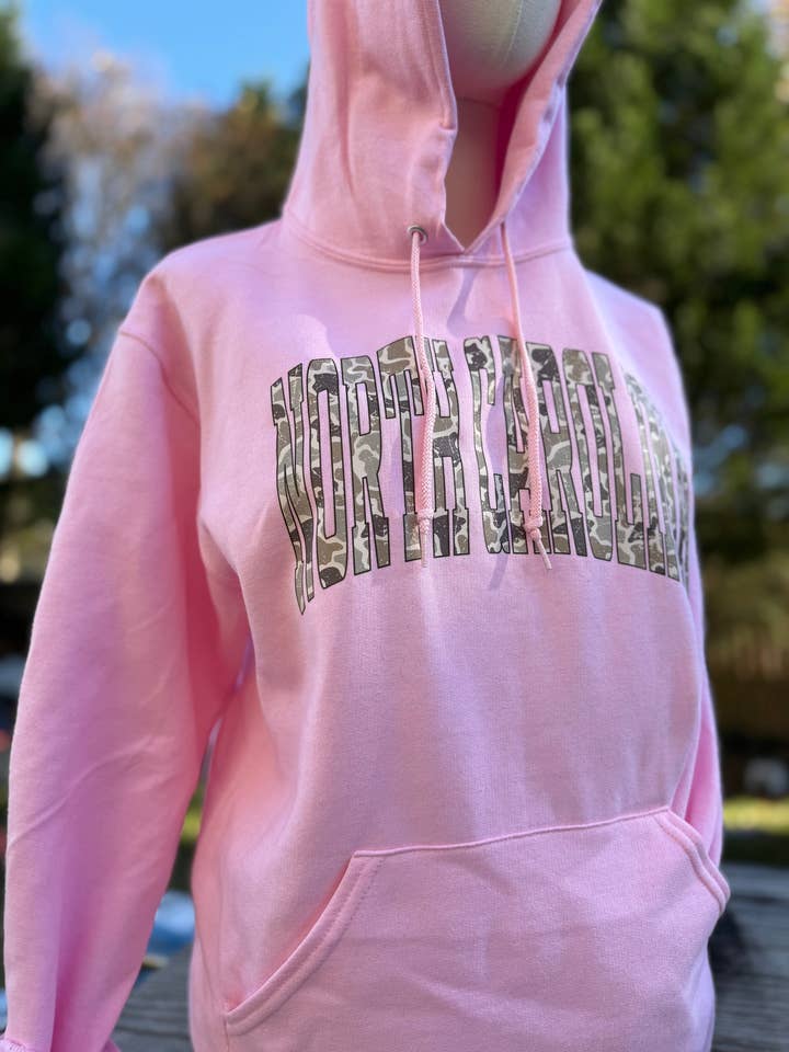North Carolina Camo Hoodie for wholesale by Blush & Brim Co