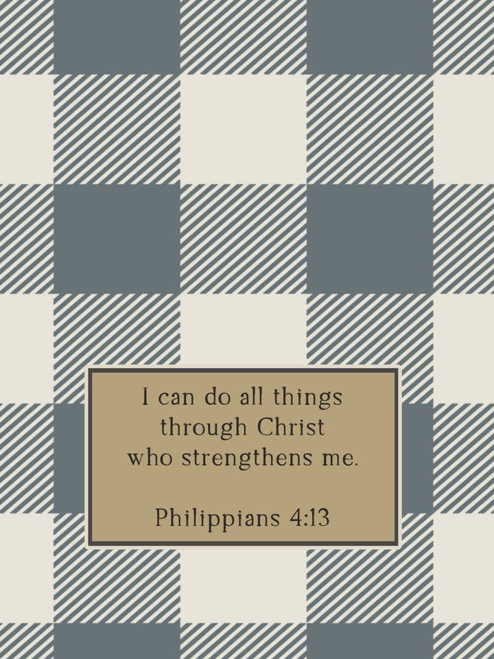 I can do all things through Christ - Plaid Print for wholesale by Kbelt Designs
