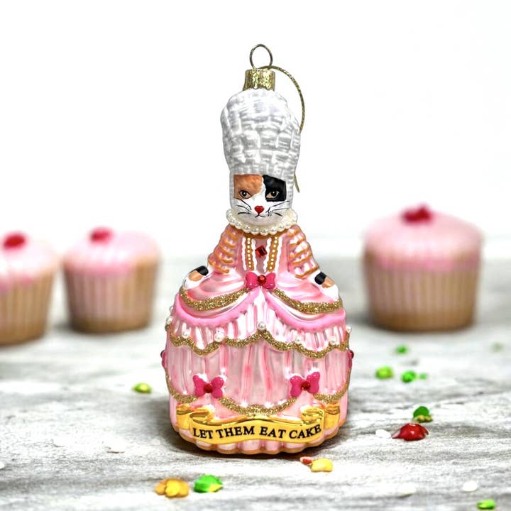 Naked Decor - Wholesale Ornament - Calico Cat Marie Antoinette Let Them Eat Cake Ornament 2