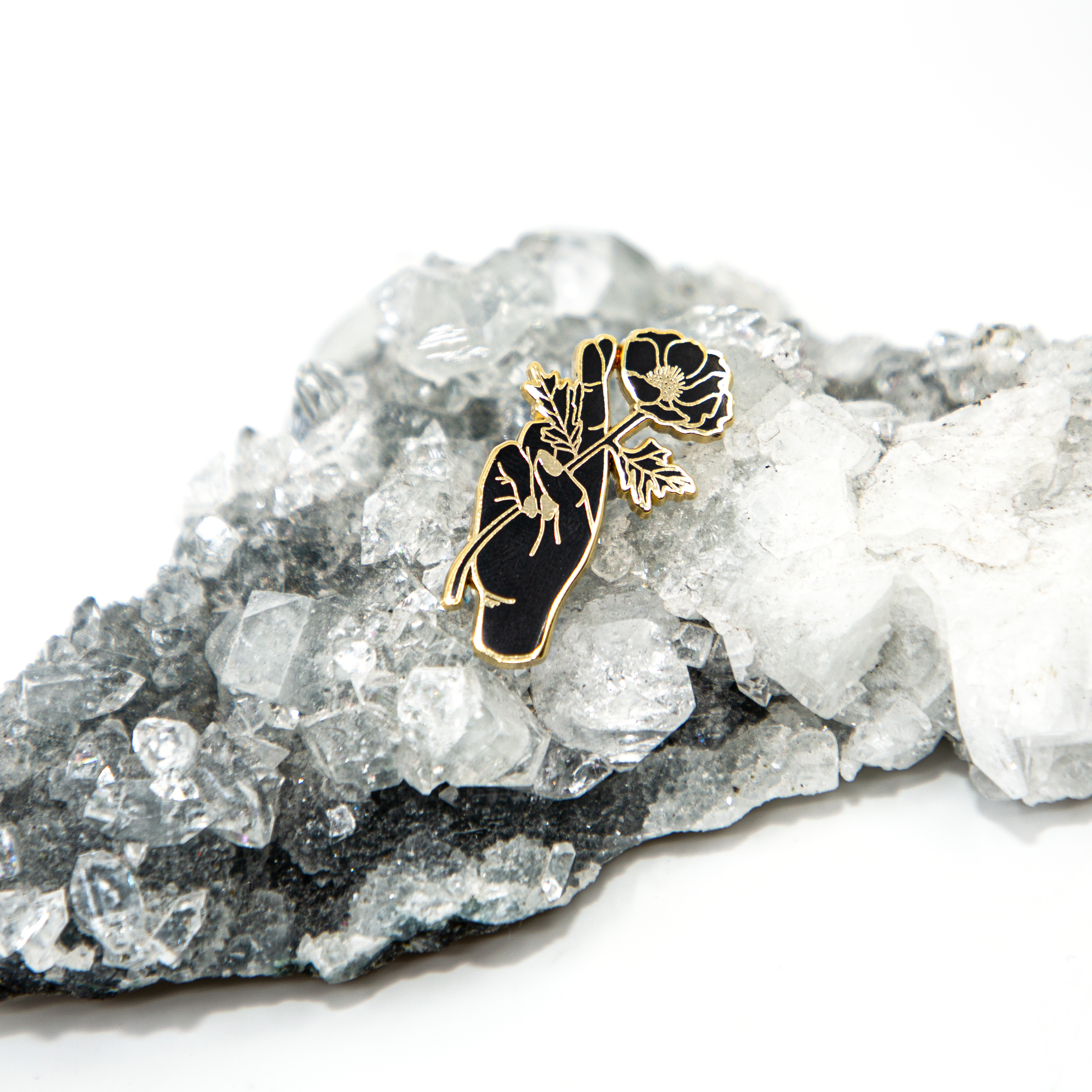 Mineral and Matter - Wholesale Lapel Pin/Button - Enamel Pin Floral Hand 1