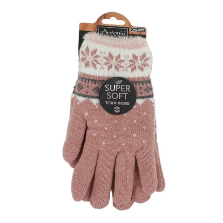 VewoTex - Wholesale Gloves - Women's - Winter Women's Gloves Snowflake » Affordable Finger Gloves » Winter Gloves » Knitted Gloves One Size2