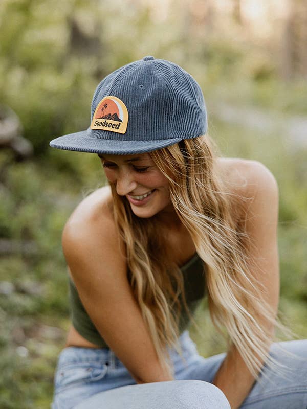 Polynesian Paradise Cord Hat Marinblå för wholesale av Goodseed Clothing