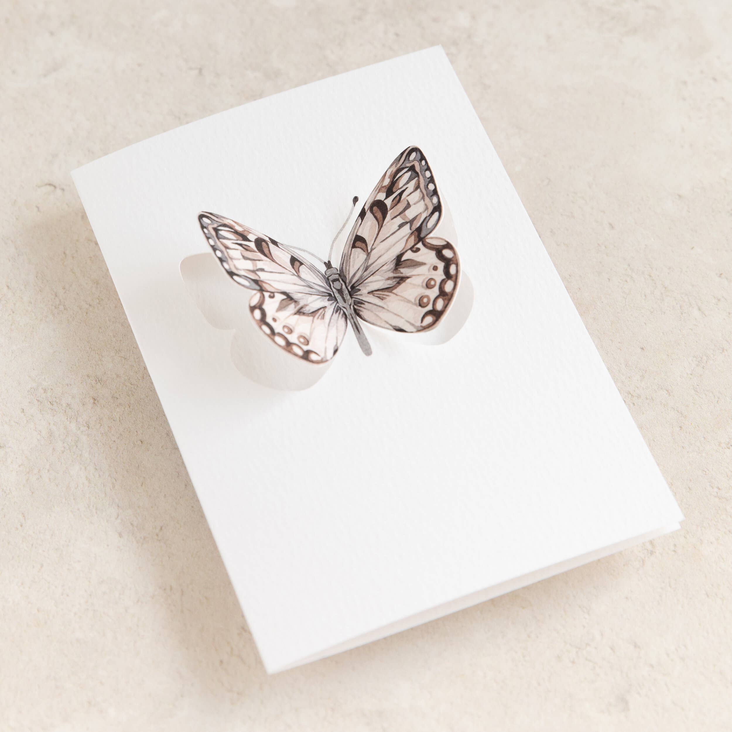 Sophie Brabbins - Wholesale Everyday Greeting Card - Marbled White Pop Out Butterfly Watercolour Greetings Card2