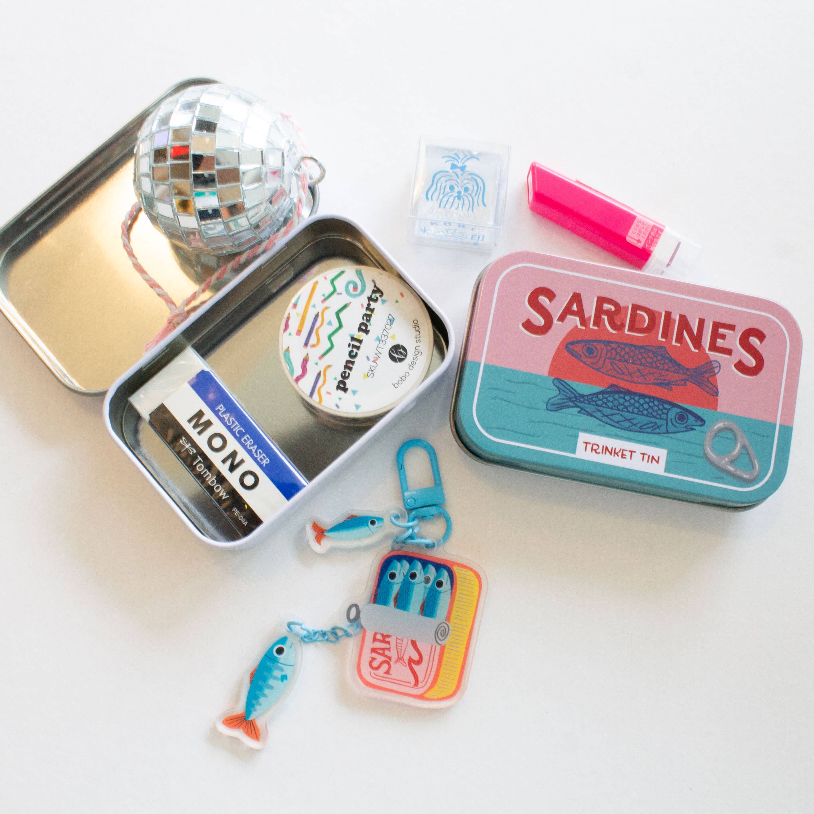 Bobo Design Studio - Wholesale Desk Organizer - Sardine Tin- Stationery Trinket Tin (Empty)2