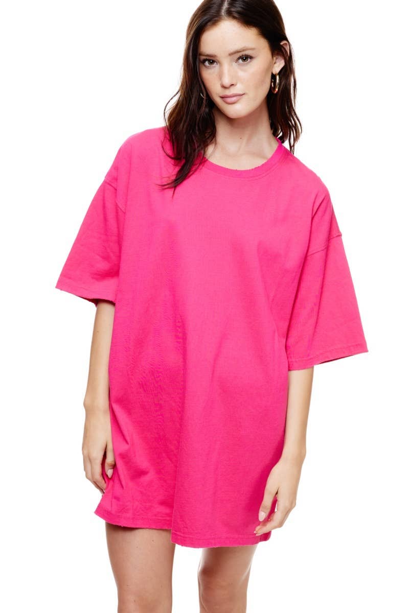 Foryeri - Wholesale Screen Printed T-Shirt - Women's - OVERSIZED PREMIUM WASHED COTTON TEE WITH DISTRESSED EDGES0