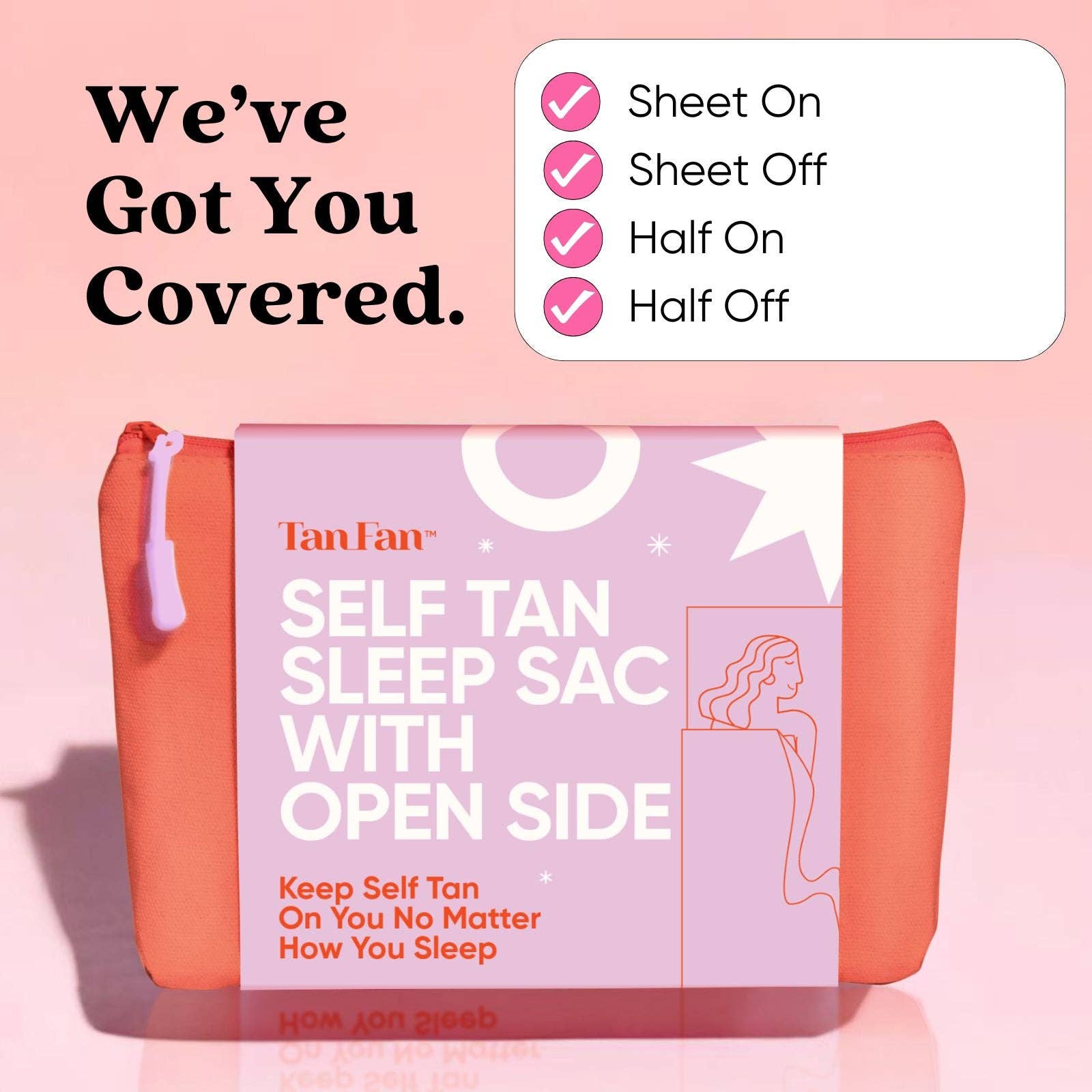 Tan Fan - Wholesale Sheet Set - Self  Tan Fan Sleep Sac - Open Side3