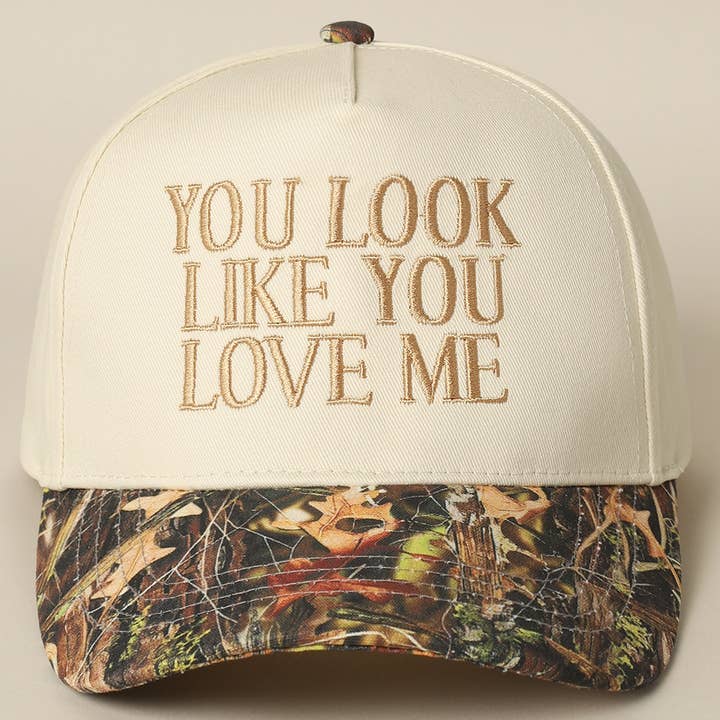 Fashion City - Wholesale Trucker Hat - Unisex - You Look Like You Love Me Embroidery Camo Trucker