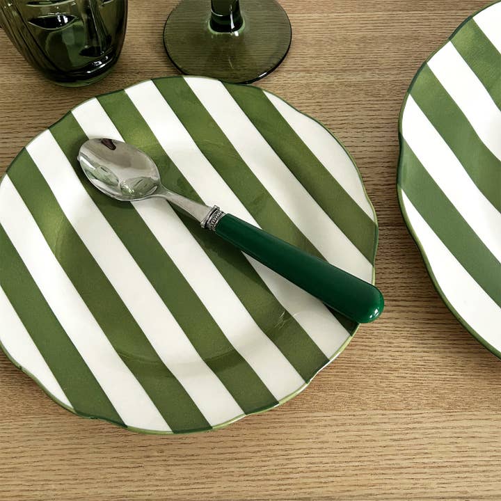 Opjet Paris - Wholesale Dinner Plate - Set of 4 green trattoria dessert plates D19cm5