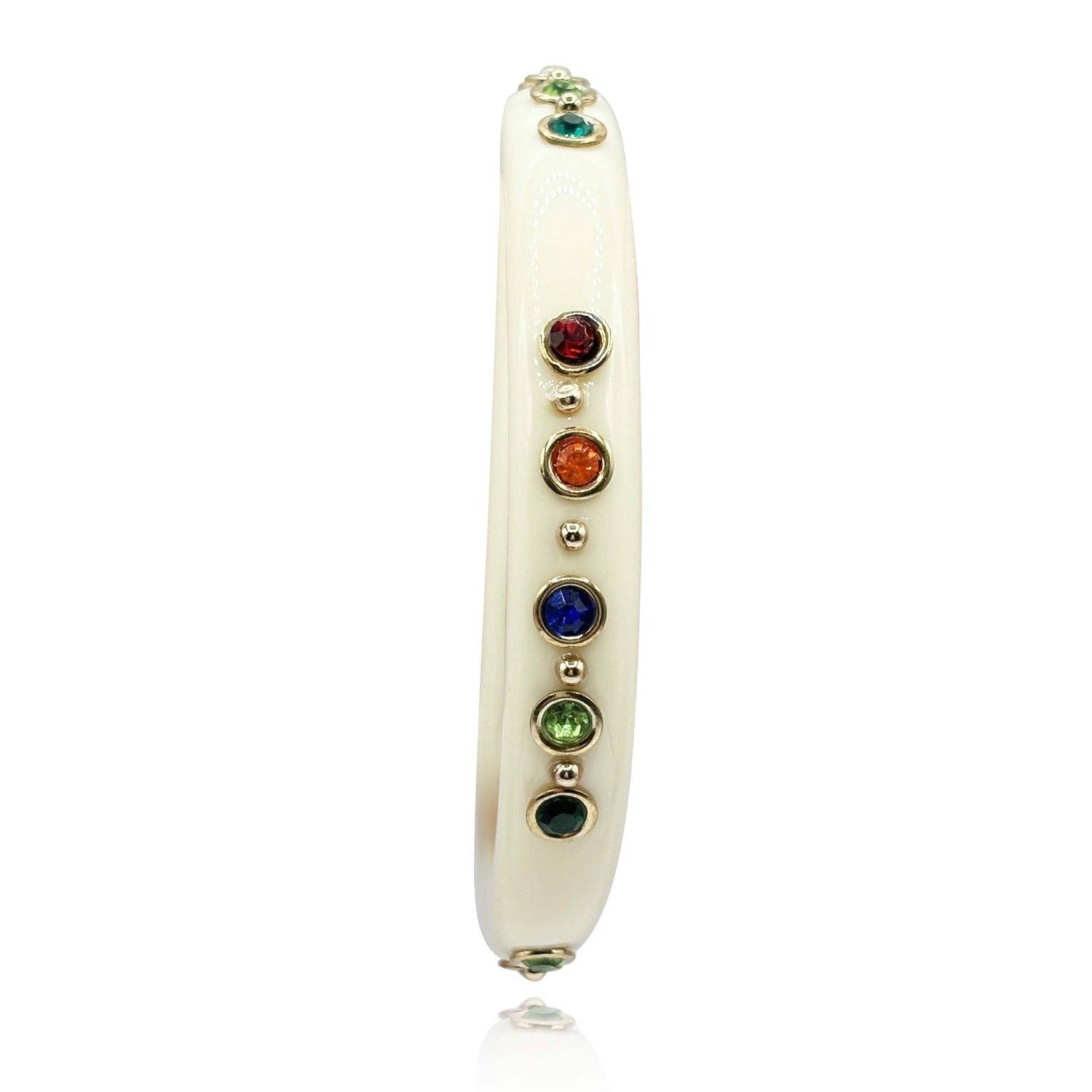 Michael Nash Jewelry - Wholesale Bangle Bracelet - Holland Ivory Resin Studded Resin Bangle0