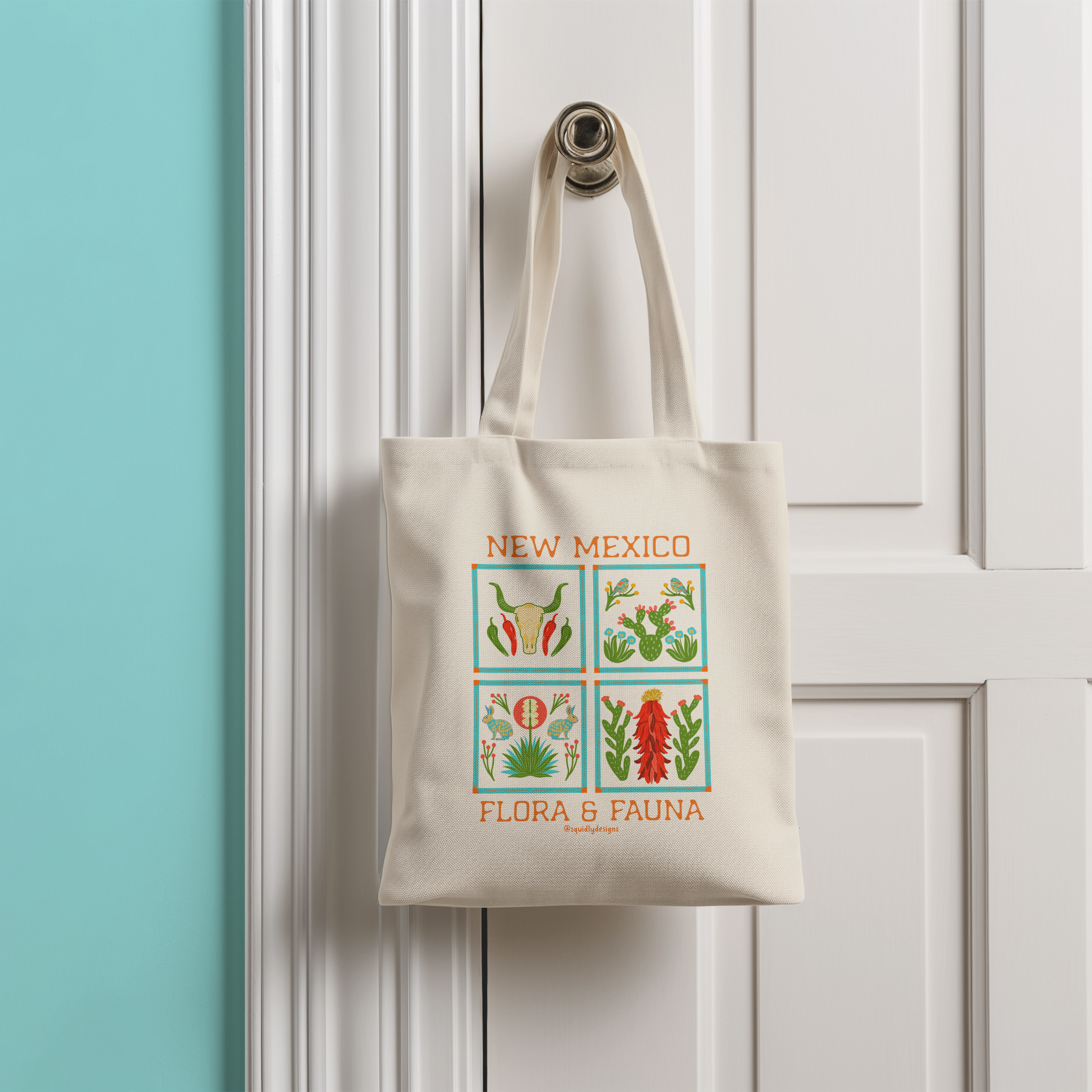 Squidly Designs - Wholesale Tote Bag - Unisex - Tote Bag - Flora and Fauna of New Mexico (Double-sided)1
