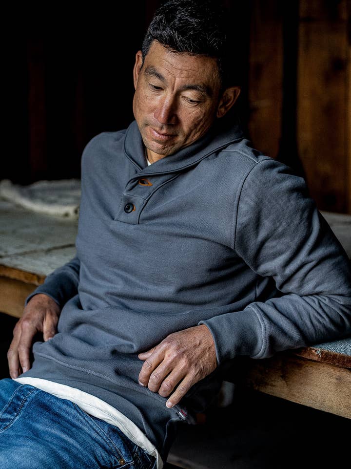 Bodega Shawl Pullover | 14oz French Terry - Pebble for wholesale on Faire8