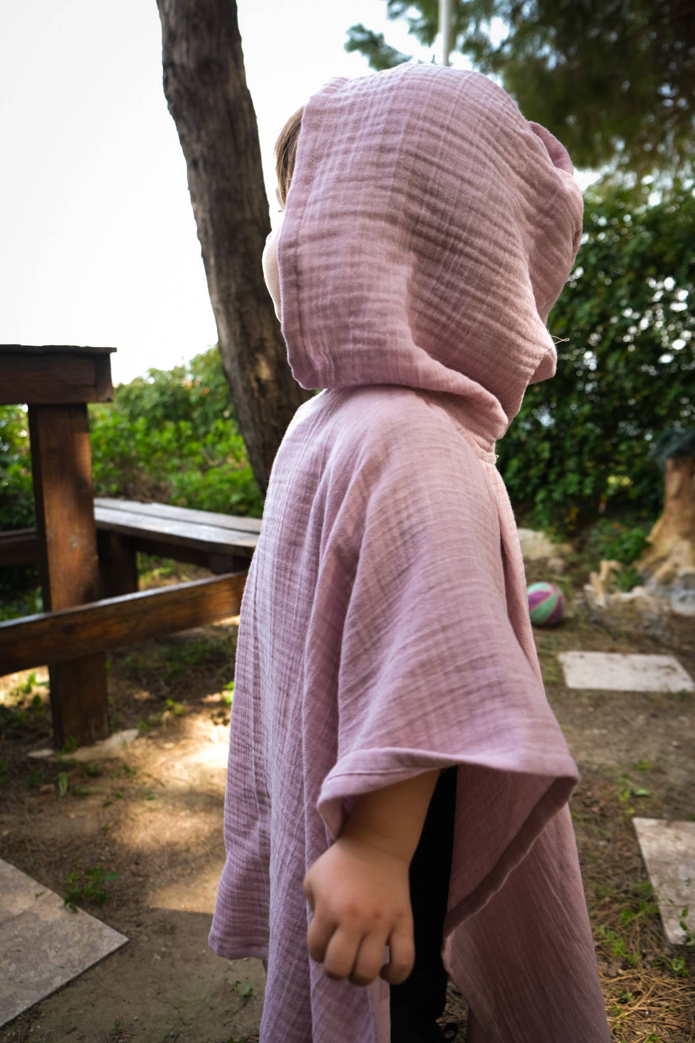 TwoMamas - Wholesale Poncho Towel - Kids & Baby - BABY   BATH TOWEL - ORGANIC MUSLIN  PONCHO - LILAC PURPLE3