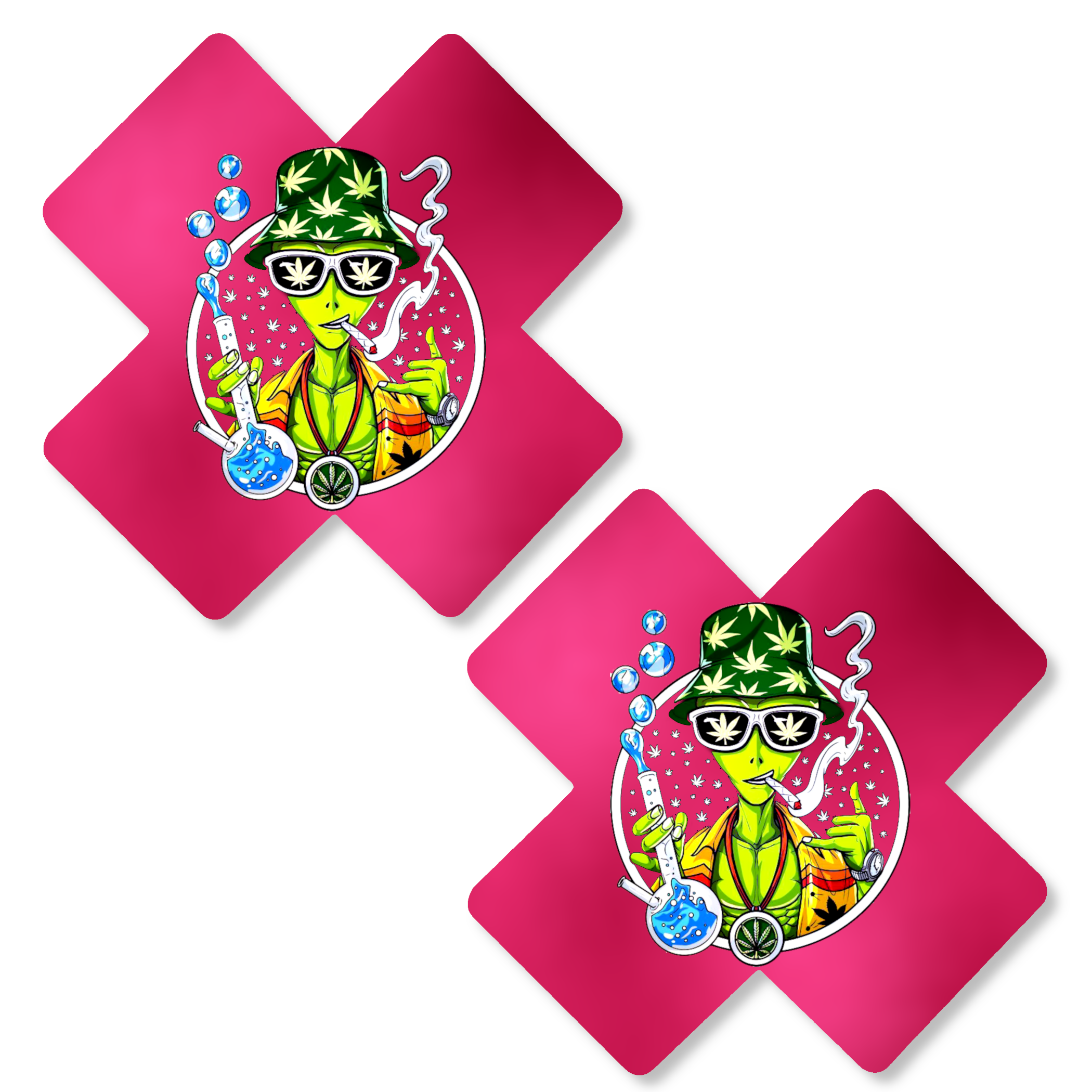 Niptees - Wholesale Nipple Pasties - Women's - Smoking Alien Nipple Cover Pasties | Fun for Festivals4
