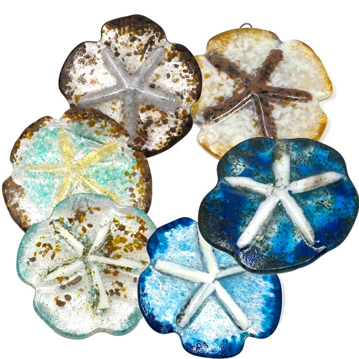 Sand dollar in vetro fatto a mano - Gruppo 1 per la vendita all'ingrosso da parte di studioTica