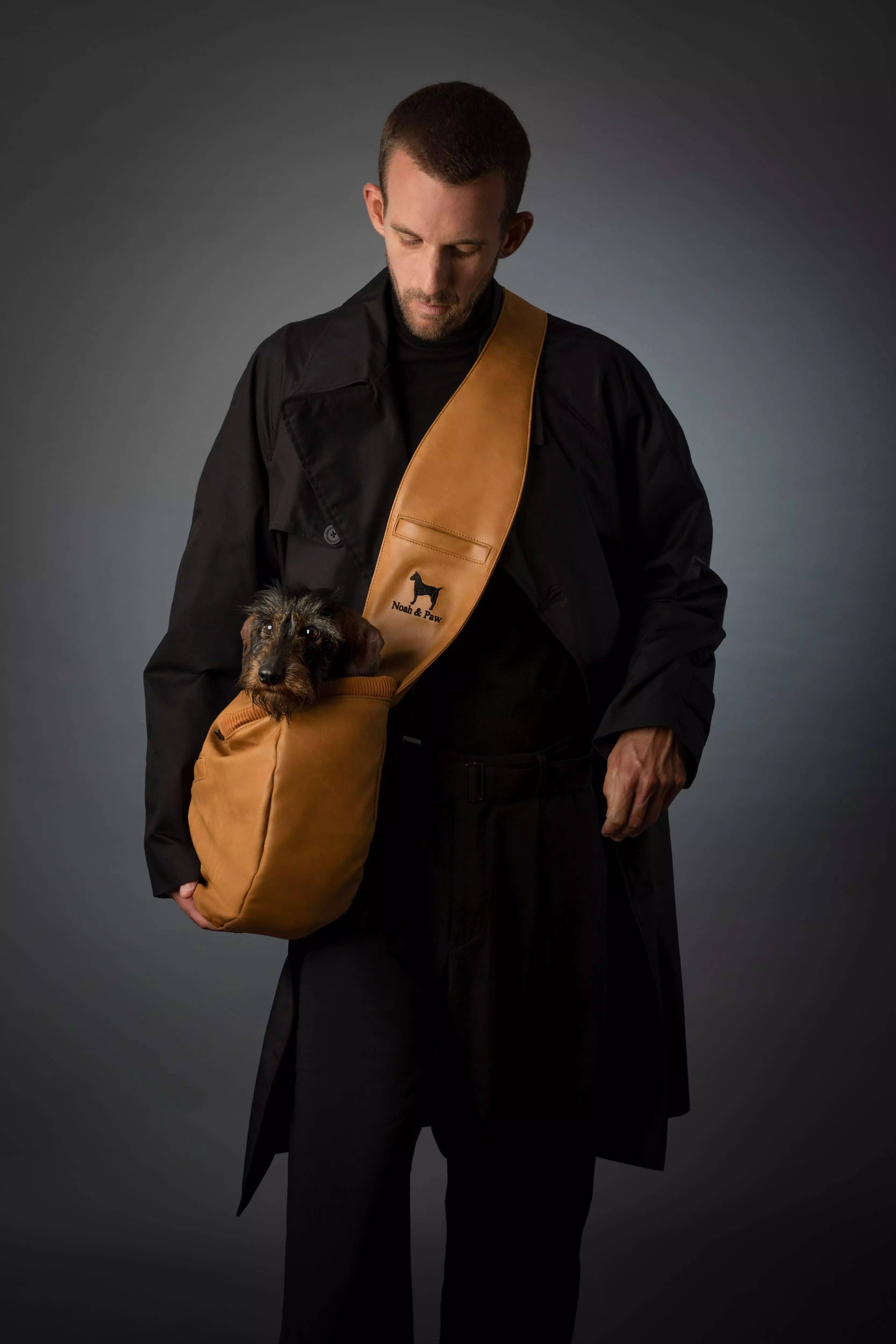 NOAH AND PAW LLC - Vente Caisse de transport – chat et chien - Porte-animal en bandoulière en cuir vegan avec triple sécurité24