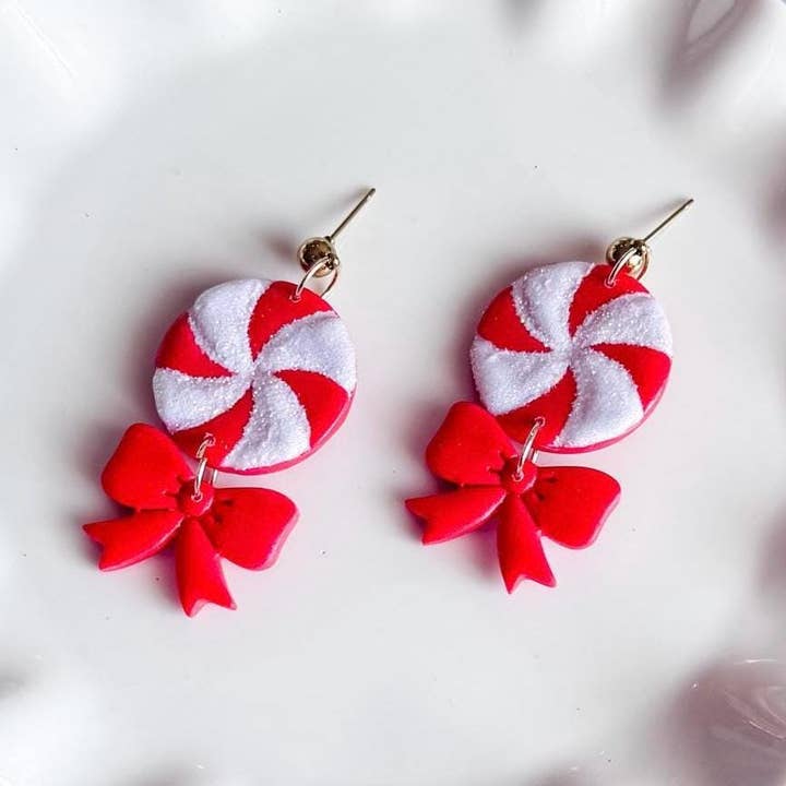 Orecchini di Caramelle alla Menta | Fatti a Mano | Festivi per la vendita all'ingrosso da parte di Nelly Rose Jewelry