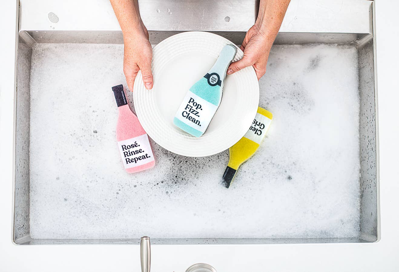 Wine Wash Co. - Wholesale Cleaning Sponge - Scrubbly™ Kitchen Sponge: Pop Fizz4