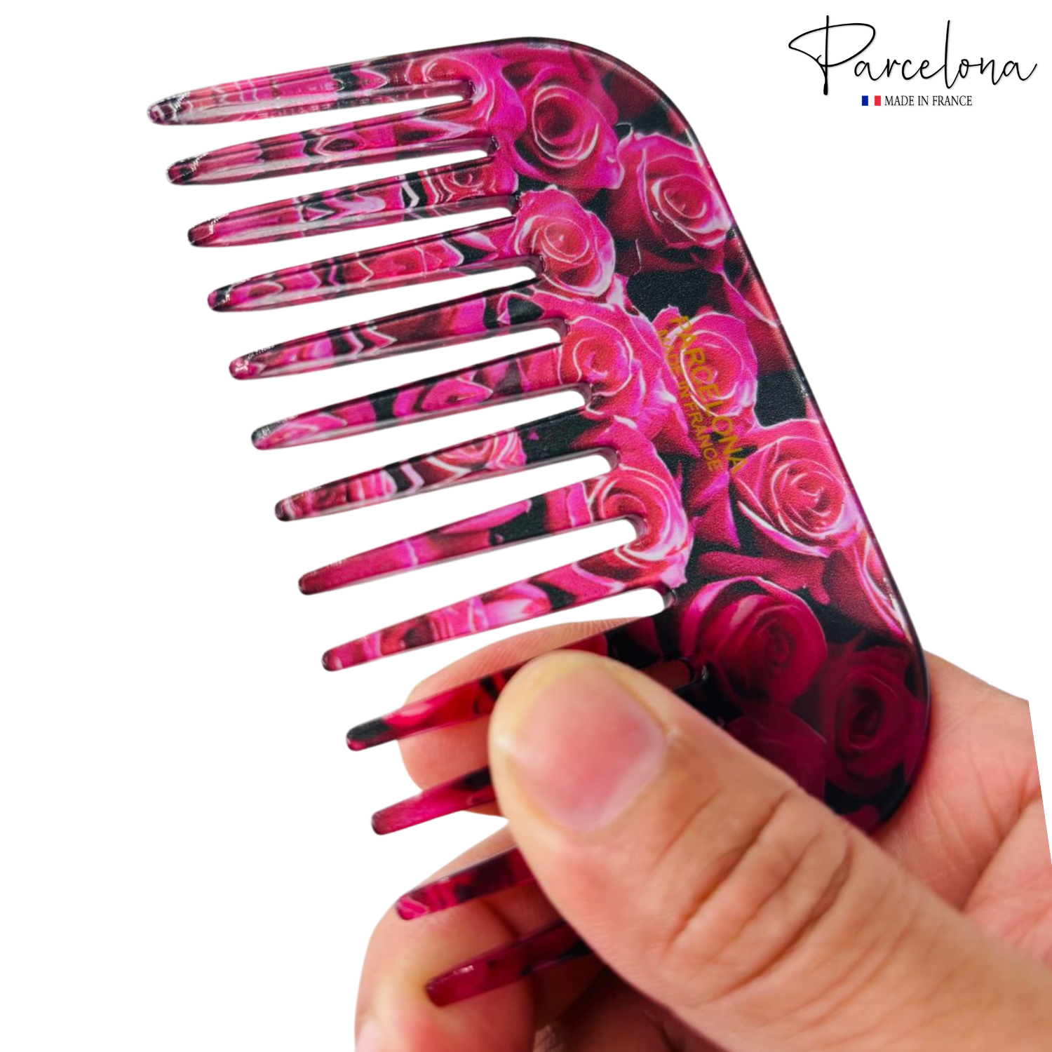 Parcelona - Wholesale Hair Brush/Comb - Parcelona Wide Tooth Comb Tropical Toucan Floral Print Comb for Thick Curly Hair16