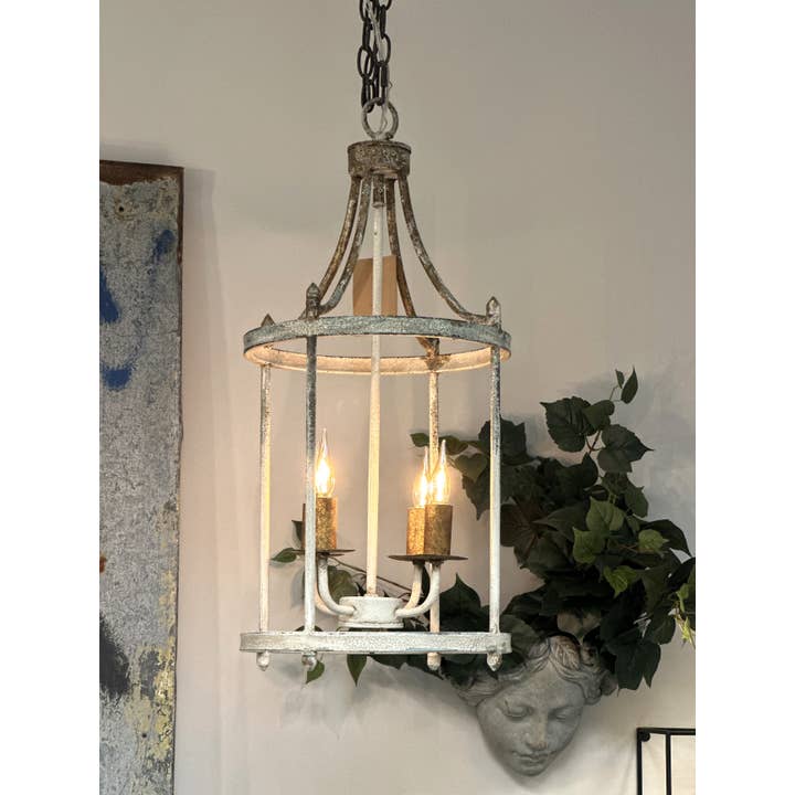 Vagabond Vintage - Wholesale Paper Lantern/Lamp - Rust Iron Dining Table Lamp