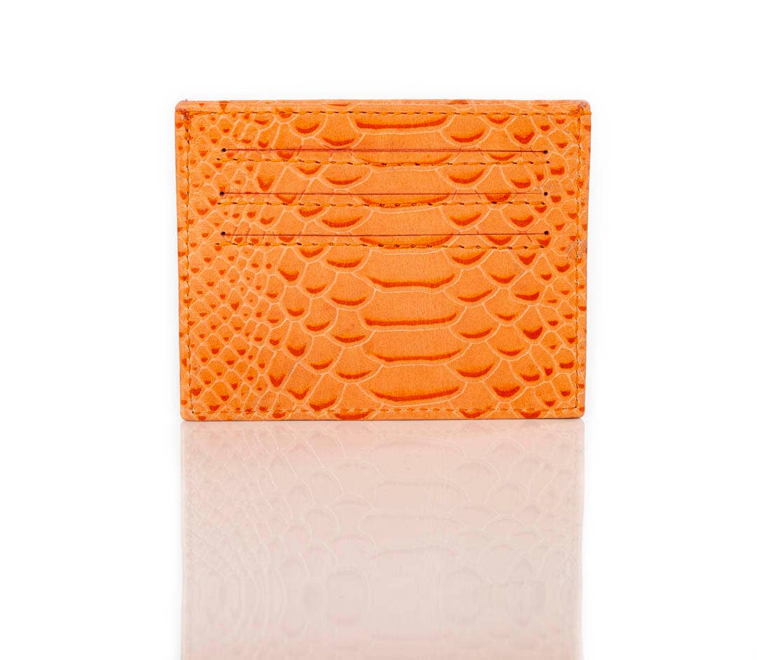 Benenate - Wholesale Card Holder - Women's - Orange Python 333 Card Case