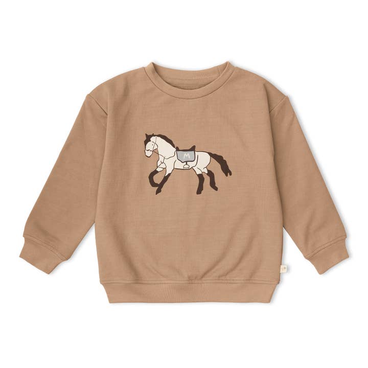 Organic Fleece Sweatshirt - Horse for wholesale by Makemake Organics