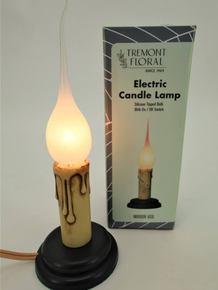 Antique Candle Lamp with Silicone Bulb for wholesale by Tremont Floral Supplies