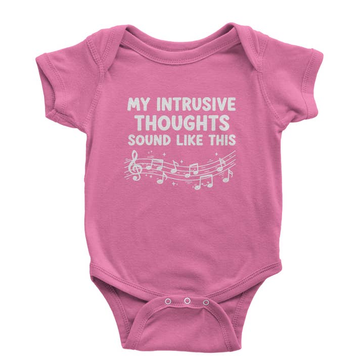 Expression Tees - Wholesale Bodysuit (Non-Footed) - Baby - My Intrusive Thoughts Sound Like Music Infant One-Piece Romper Bodysuit Or Toddler T-shirt5