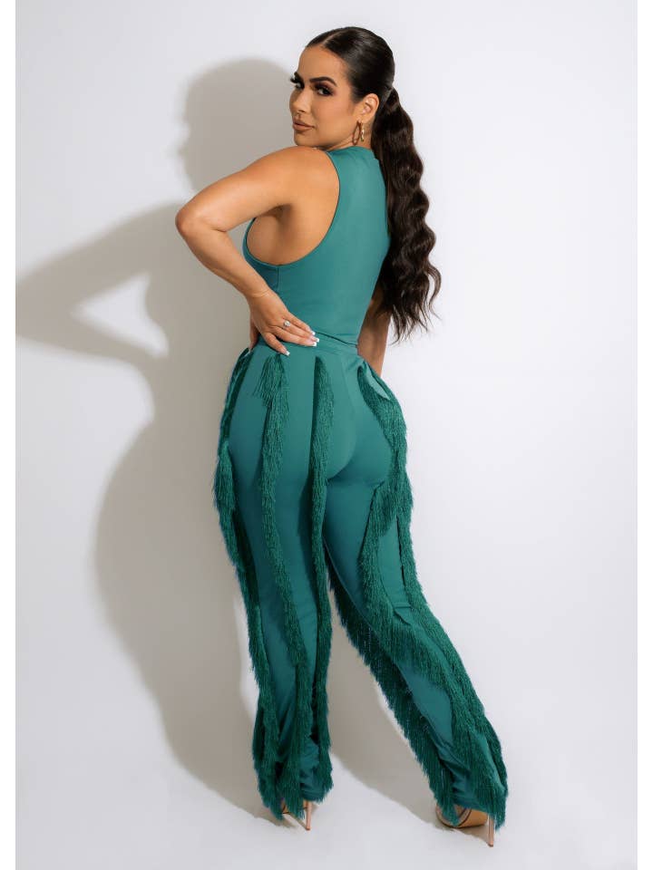 MB Fashion Wholesale - Wholesale Top & Pant Set (NOT Loungewear) - Women's - MB FASHION Sleeveless Fringe Tank Top and Pants Set 220LY9