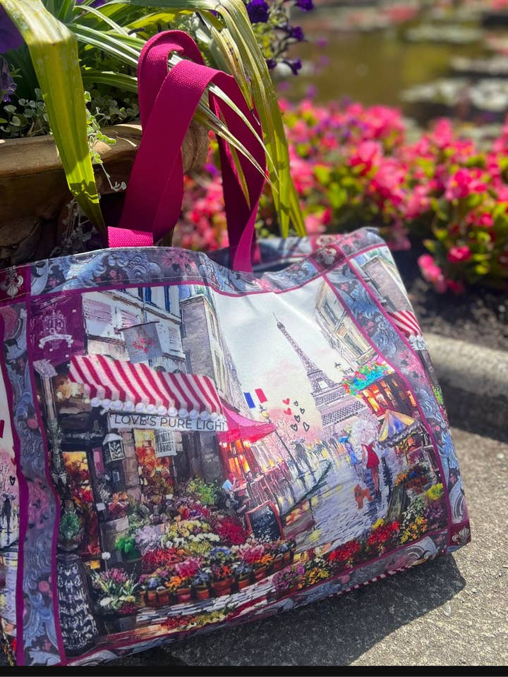 D412TOTE PARIJS VERLICHT ECHTE LIEFDE voor wholesale door Love's Pure Light Scarves