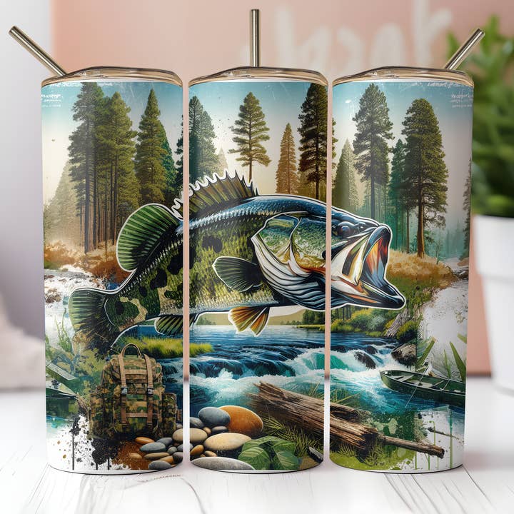 Gobelet Fishing Bass Forrest pour la vente par FloBama Girls Wholesale