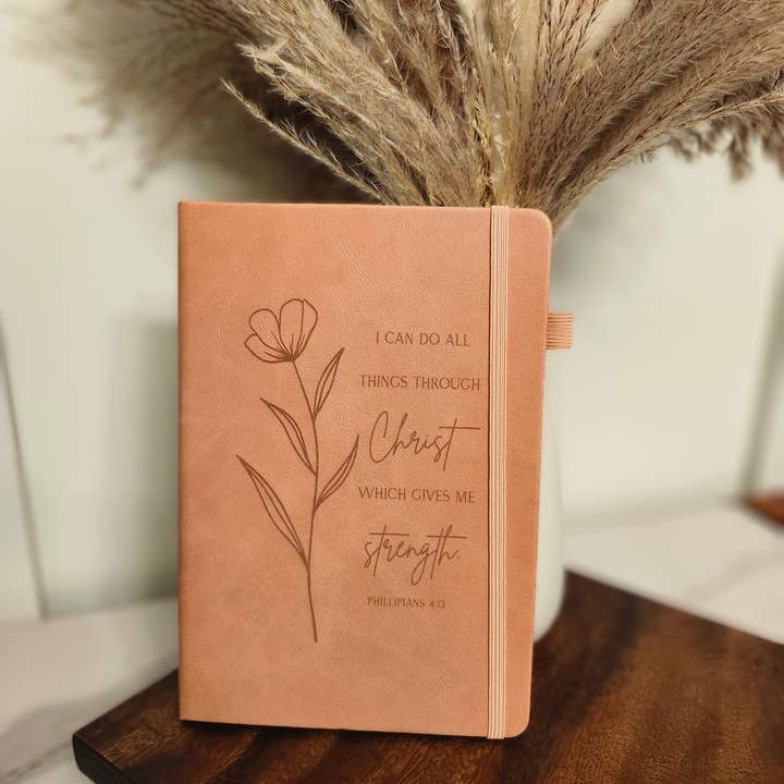 All the Things MN - Wholesale Journal/Diary - Engraved Leather Christian Journal: Philippians 4:131