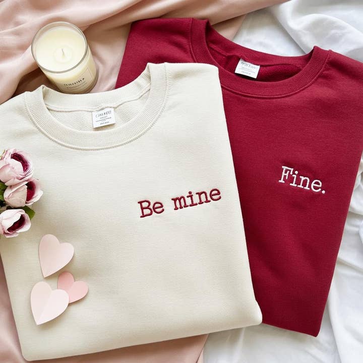Embroidered Funny Couple Valentine Shirts, Valentine Sweater for wholesale by ClevorFit