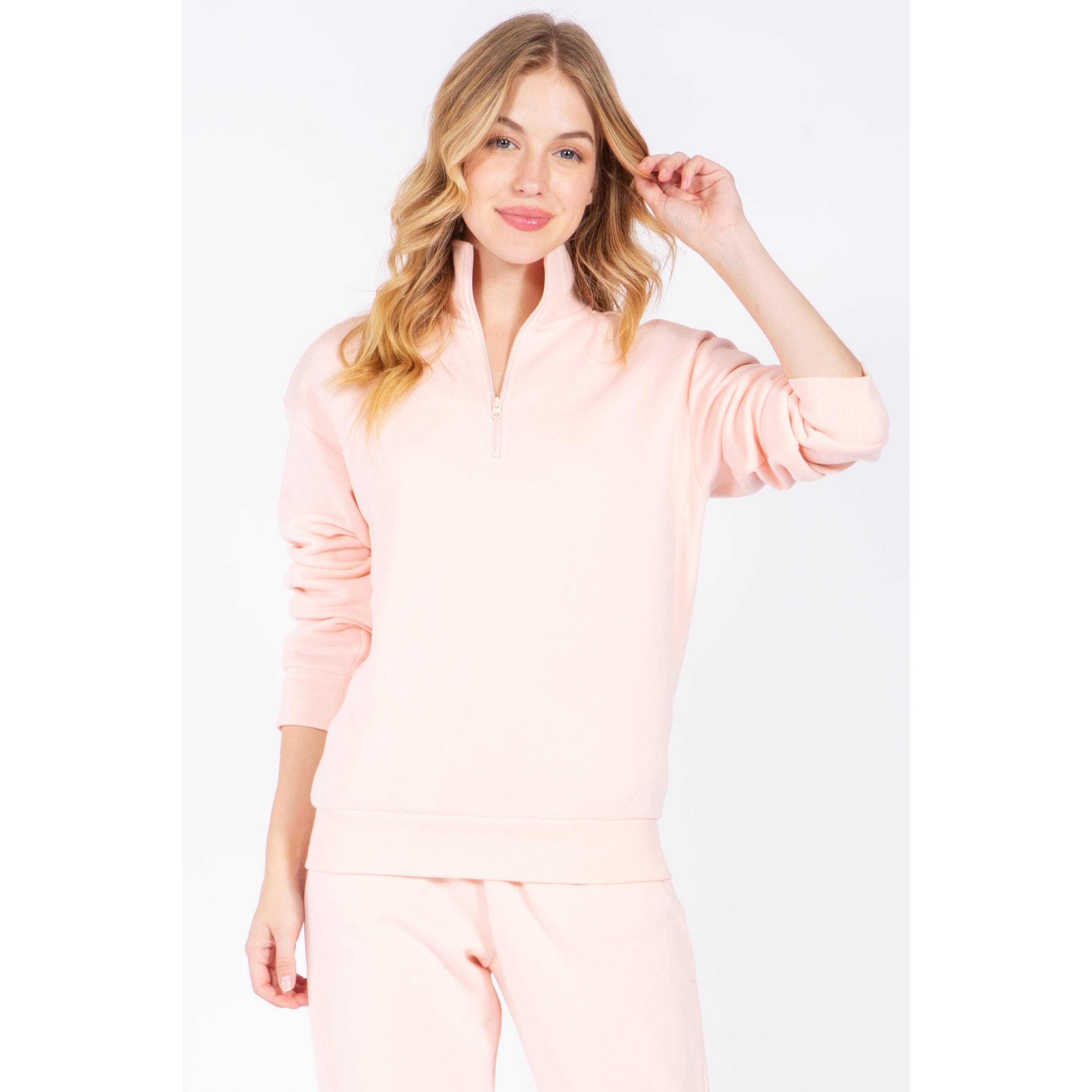 Timeless - Wholesale Sweatshirt - Women's - Zip Fleece Pullover Long Sleeve Sweatshirt Top11