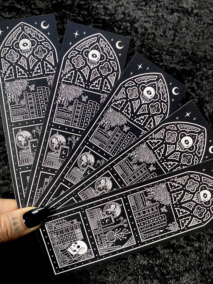 Witch Bookshelf Bookmark: Double Sided, Spooky Whimsical for wholesale by Soni Graves