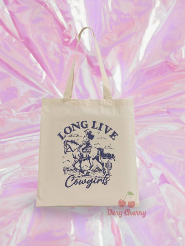Sac en toile Vive les Cowgirls pour la vente par Very Cherry