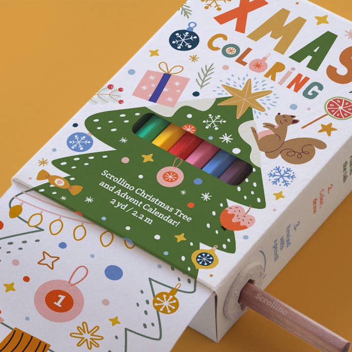 Scrollino – wholesale Colouring book – Child & baby – Christmas Tree to color - Scrollino Xmas Coloring