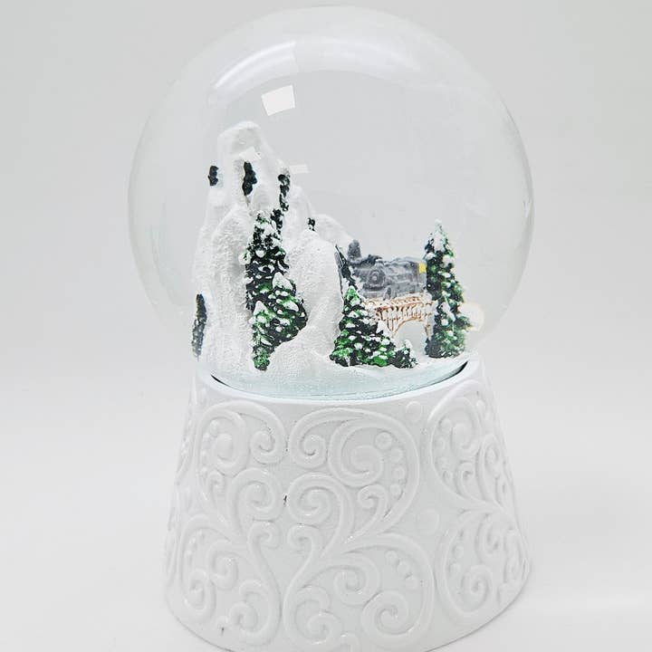 Schneekugelhaus - Wholesale Snow Globe - Nostalgic Snow Globe Mountain Landscape on White Base11