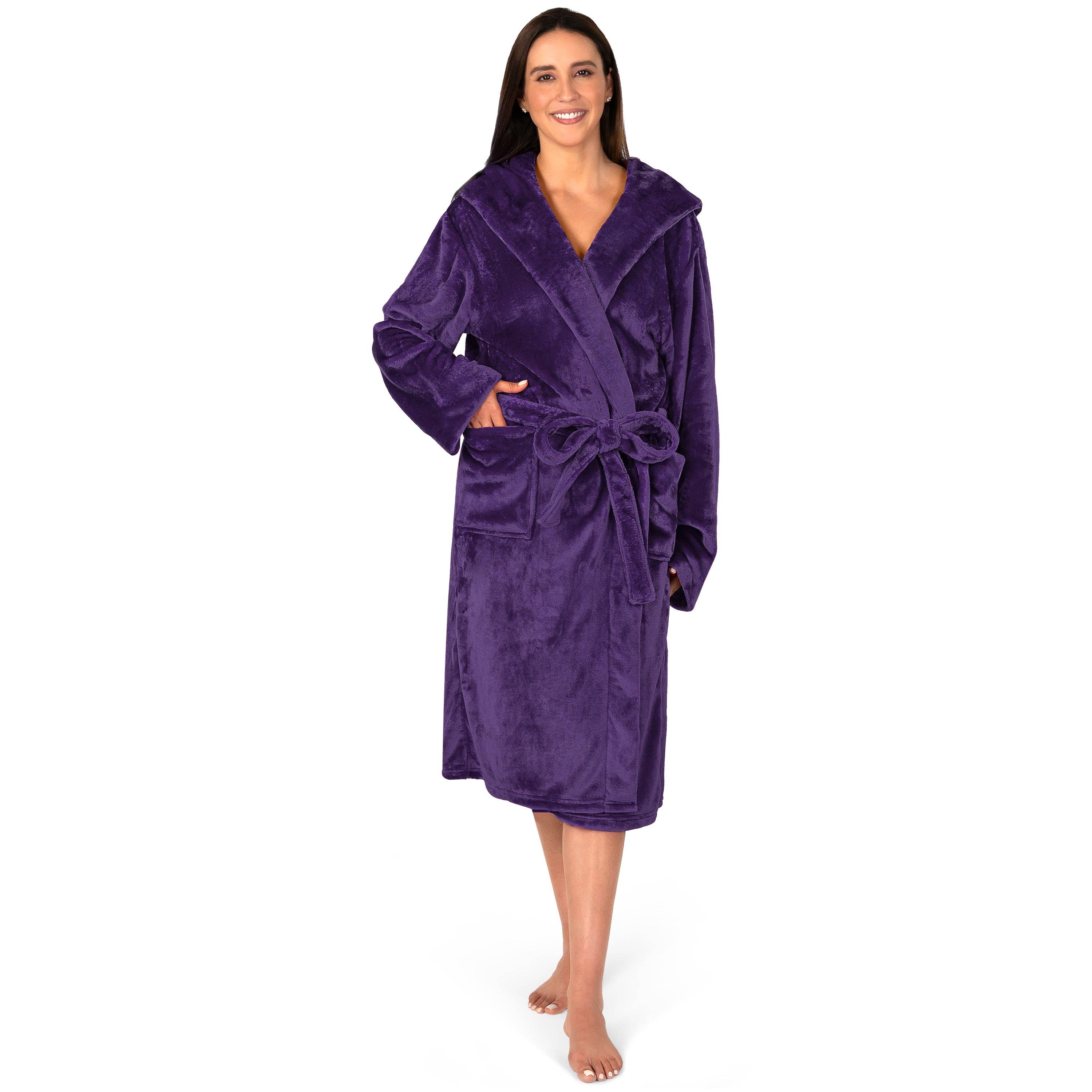 Pavilia - Wholesale Robe - Women's - Women's Classic Fleece Robe with Hood44