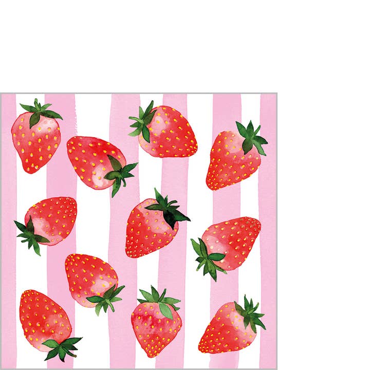 Serviette Fraise & Rayures 25X25 pour la vente par ppd Paperproducts Design GmbH