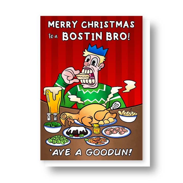 Vrolijk kerstfeest voor een broer uit Boston! voor wholesale door Black Country Cards