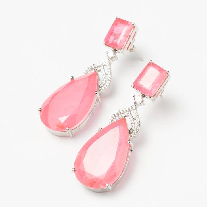 Limited Edition Pink Silver Hoop Earrings for wholesale by ACUS
