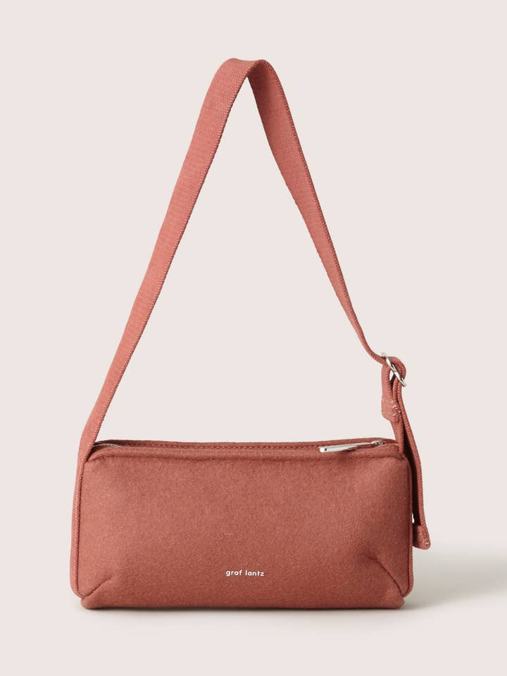 Campus Merino Wool Shoulder Bag Terracotta for wholesale by Graf Lantz