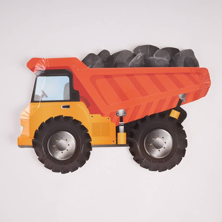 Construction Collection– Dump Truck Plates | Joy Ladder Premium Partyware for wholesale by Joy Ladder LLC