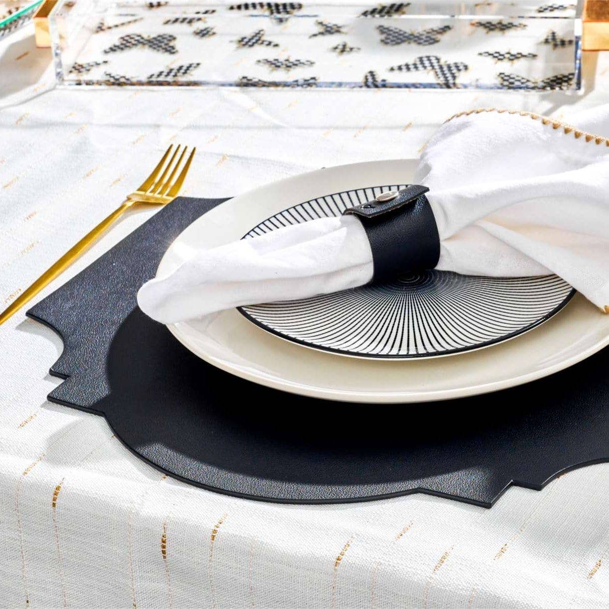 Waterdale Collection - Wholesale Charger Plate - Leather Beveled Chargers3