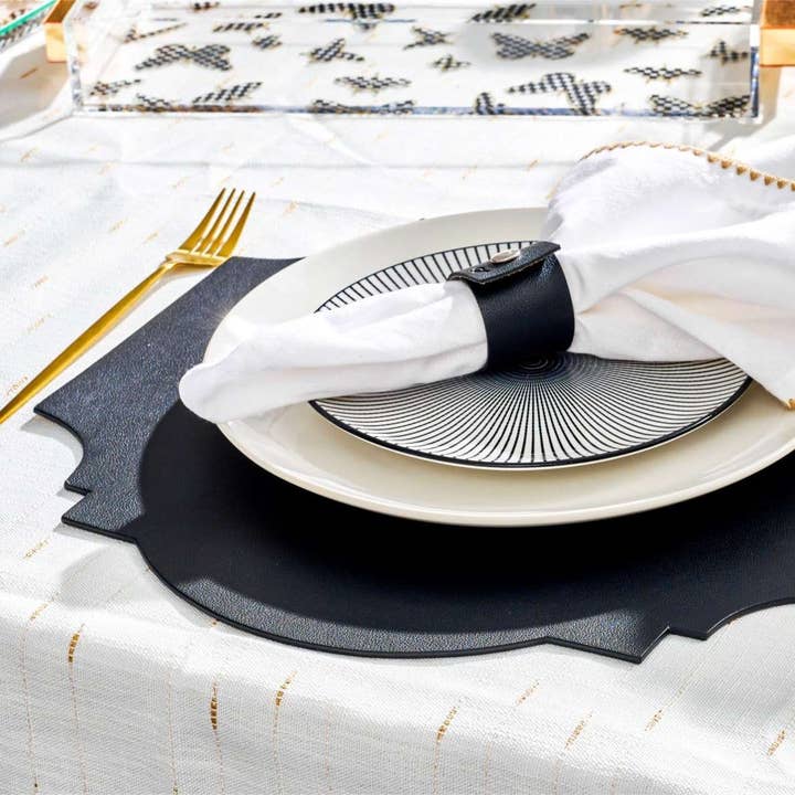 Waterdale Collection - Wholesale Charger Plate - Leather Beveled Chargers3