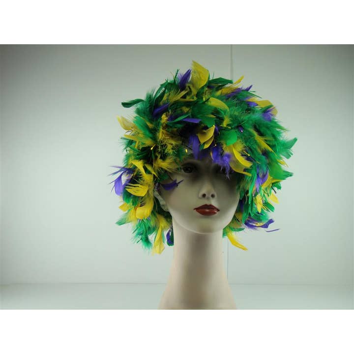 Mardi Gras Creations - Wholesale Wig/Hair Piece - Multicolor Feather Wig4