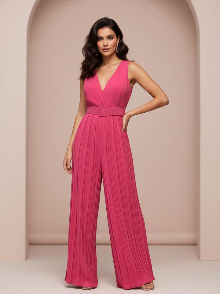 LANGER FUCHSIAFARBENER OVERALL 50607 für den Großhandel von EMMA WU DESIGN