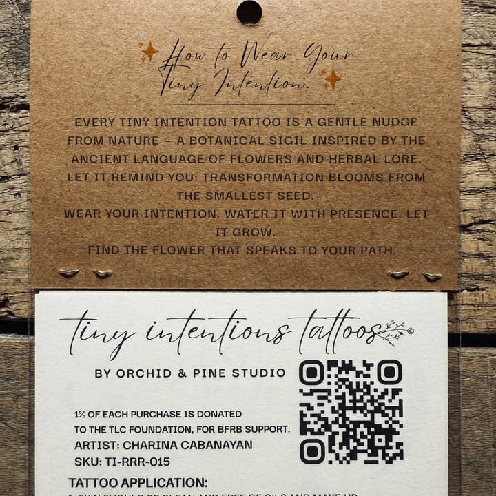 Orchid & Pine Studio - Wholesale Temporary tattoo - Tiny Intentions Tattoo Luxe Henna Style Rest. Rage. Rise. 3