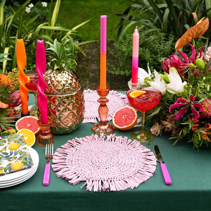 Talking Tables EU - Vendita all'ingrosso Candele a colonna - Candele da tavola rosa bicolore | Confezione da 2 | Decorazioni estive |