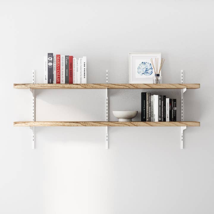 TURIN 54" Adjustable Shelves with 1" Thick Solid Wood - 2, 3 or 4 Tier - Burnt for wholesale by Wallniture